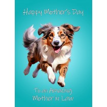 Australian Shepherd Dog Mothers Day Card For Mother in Law
