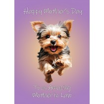 Yorkshire Terrier Dog Mothers Day Card For Mother in Law