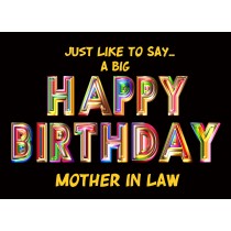 Happy Birthday 'Mother in Law' Greeting Card