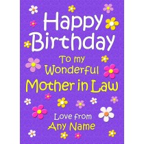 Personalised Mother in Law Birthday Card (Purple)