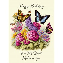 Butterfly Art Birthday Card For Mother in Law