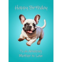 French Bulldog Dog Birthday Card For Mother in Law