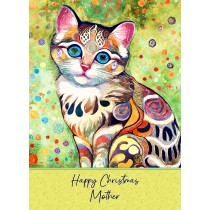 Christmas Card For Mother (Cat Art Painting)