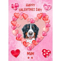Bernese Mountain Dog Valentines Day Card (Happy Valentines, Mum)