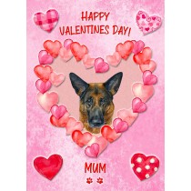 German Shepherd Dog Valentines Day Card (Happy Valentines, Mum)