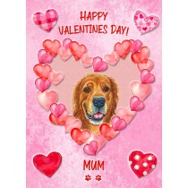 Golden Retriever Dog Valentines Day Card (Happy Valentines, Mum)