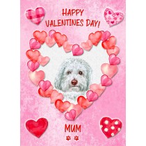 Labradoodle Dog Valentines Day Card (Happy Valentines, Mum)