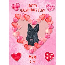 Scottish Terrier Dog Valentines Day Card (Happy Valentines, Mum)