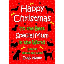 Personalised From The Dog Christmas Card (Special Mum, Red)