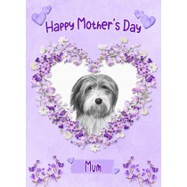 Bearded Collie Dog Mothers Day Card (Happy Mothers, Mum)
