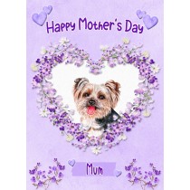 Yorkshire Terrier Dog Mothers Day Card (Happy Mothers, Mum)