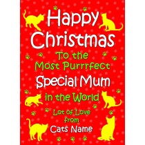 Personalised From The Cat Christmas Card (Special Mum, Red)