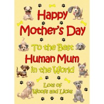 From The Dog Happy Mothers Day Card (Yellow, Human Mum)