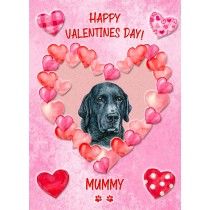 Black Labrador Dog Valentines Day Card (Happy Valentines, Mummy)