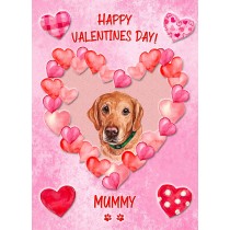 Golden Labrador Dog Valentines Day Card (Happy Valentines, Mummy)