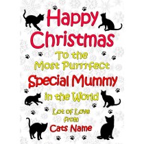 Personalised From The Cat Christmas Card (Special Mummy, White)