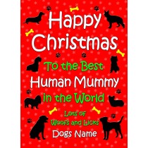 Personalised From The Dog Christmas Card (Human Mummy, Red)