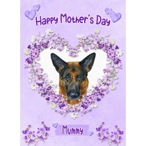 German Shepherd Dog Mothers Day Card (Happy Mothers, Mummy)