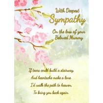 Sympathy Bereavement Card (With Deepest Sympathy, Beloved Mummy)