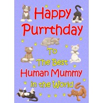 From The Cat Birthday Card (Lilac, Human Mummy, Happy Purrthday)