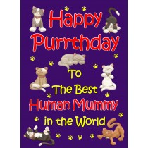 From The Cat Birthday Card (Purple, Human Mummy, Happy Purrthday)