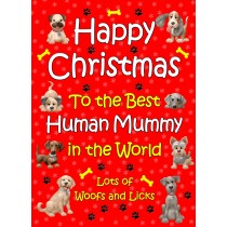 From The Dog  Christmas Card (Red, Human Mummy, Happy Christmas)
