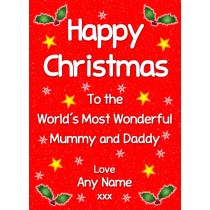Personalised 'Mummy and Daddy' Christmas Greeting Card