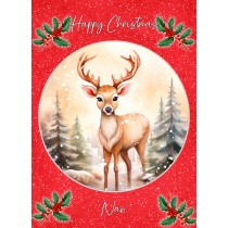 Christmas Card For Nan (Globe, Deer)