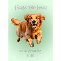 Golden Retriever Dog Birthday Card For Nan