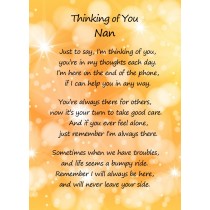 Thinking of You 'Nan' Poem Verse Greeting Card