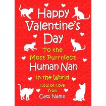 Personalised From The Cat Valentines Day Card (Human Nan)