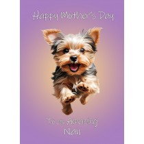 Yorkshire Terrier Dog Mothers Day Card For Nan