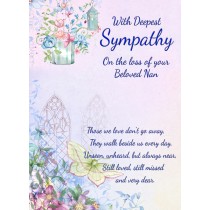 Sympathy Bereavement Card (Deepest Sympathy, Beloved Nan)