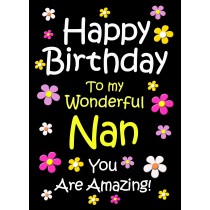 Nan Birthday Card (Black)