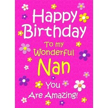 Nan Birthday Card (Cerise)
