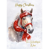 Christmas Card For Nan (Horse Art Red)