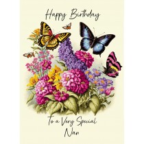 Butterfly Art Birthday Card For Nan