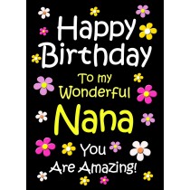 Nana Birthday Card (Black)
