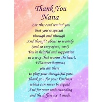 Thank You Nana Poem Verse Greeting Card