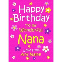 Personalised Nana Birthday Card (Cerise)