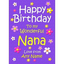 Personalised Nana Birthday Card (Purple)