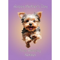 Yorkshire Terrier Dog Mothers Day Card For Nanna