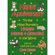 Personalised From The Cat Anniversary Card (Purrfect Nanna and Grandad)