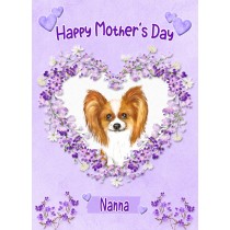 Papillon Dog Mothers Day Card (Happy Mothers, Nanna)