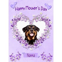 Rottweiler Dog Mothers Day Card (Happy Mothers, Nanna)