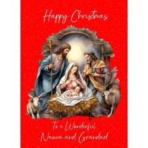 Christmas Card For Nanna and Grandad (Nativity Scene)