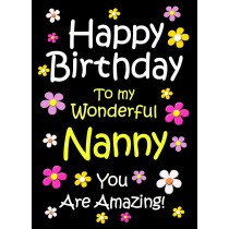 Nanny Birthday Card (Black)