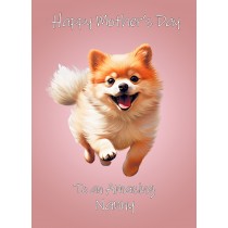 Pomeranian Dog Mothers Day Card For Nanny