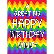 Happy Birthday 'Nanny' Greeting Card (Rainbow)