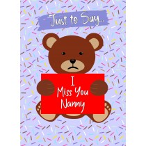 Missing You Card For Nanny (Bear)
